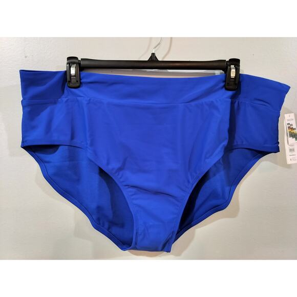 Time and Tru Other - Time and Tru High Waist Bikini Bottom 3X Blue Plus Size Swim Bottom